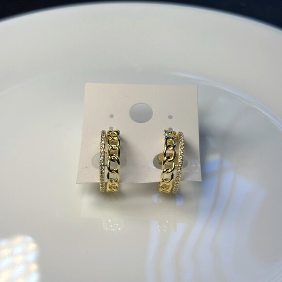 Jewelry - Vera Link Hoops: 14k Gold-Filled Chain & Pavé Statement Earrings